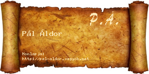 Pál Áldor névjegykártya